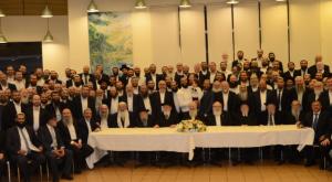 חלק מהרבנים במוצש צילום: הרב דניאל מדר, איגוד רבני הקהילות ברנז'ה