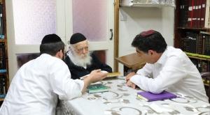 שמחה גולדין בביקור אצל הרב קניבסקי צילום: אלי קובין חדשות