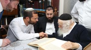 הרב קנייבסקי וגנץ צילום: יעקב כהן חדשות