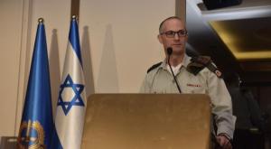 הפצ"ר במהלך נאומו צילום: דובר צה"ל ביטחון
