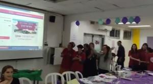 תלמידות אולפנת שעלבים חוגגות את הצלחת אירוע ההתרמה צילום: צילום מסך חינוך