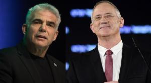 תוקפים בחזרה. בני גנץ ויאיר לפיד צילום: פלאש 90, הדס פרוש, תומר ניוברג חדשות