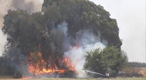 שריפה באזור כרמיה בדרום הארץ צילום: שי כהן, רשות הטבע והגנים ביטחון