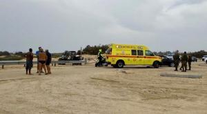 חוף זיקים בו אירעה פגיעת הברק צילום: מד"א חדשות