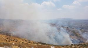 שריפה באזור יצהר צילום: הותר לשימוש חדשות