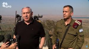 נתניהו והרמטכ"ל כוכבי ברמת הגולן צילום: צילום מסך. רועי אברהם, לע״מ חדשות