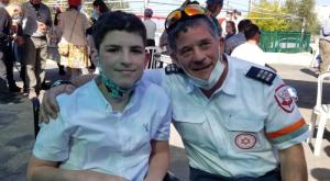 איתי רימל עם עקיבא פולק צילום: דוברות מד"א חדשות