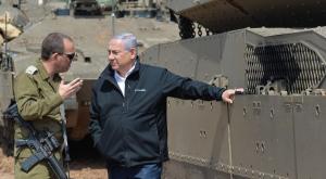 נתניהו עם מפקד האוגדה של עוצבת הפלדה, עודד בסיוק צילום: קובי גדעון, לע"מ ביטחון