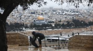 הר הבית בשלג, הבוקר צילום: יונתן זינדל, פלאש 90 חדשות