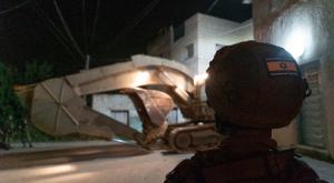 הרס בית המחבל, לפנות בוקר צילום: דובר צה"ל ביטחון