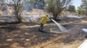 נאבקים בשרפות בעוטף עזה צילום: משה ברוכי יערן קק״ל ביטחון