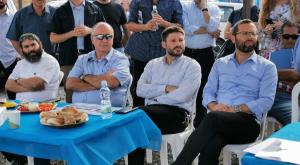 סמוטריץ' וגנץ בישיבה צילום: דוברות מועצת בנימין התיישבות