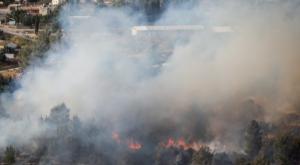 השרפה סמוך לאבן ספיר צילום: נעם רבקין פנטון, פלאש 90 חדשות