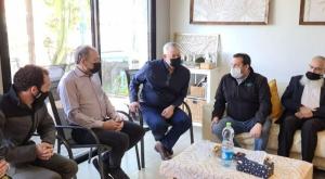 גנץ בביקור אצל משפחת הורגן צילום: רועי חדי התיישבות