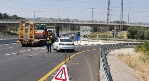 החסימה בכביש 38 צילום: דוברות המשטרה חדשות