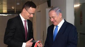 נתניהו עם שר החוץ ההונגרי צילום: עמוס בן גרשום, לע"מ כסף