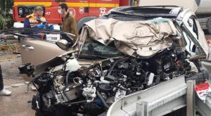 הרכב שנפגע בתאונה צילום: כבאות והצלה מחוז יו"ש חדשות