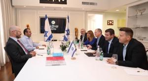 פגישת ישראל ביתנו וכחול לבן  צילום: אלעד מלכה מבזקים