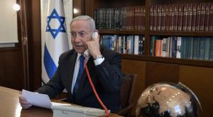 נתניהו בשיחת הטלפון עם טראמפ ועם בן-זיאד. אישר את עסקת הנשק? צילום: קובי גדעון / לע"מ חדשות