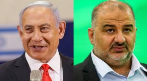  48% מהציבור בעד תמיכה מבחוץ של המפלגות הערביות. עבאס ונתניהו צילום: Marc Israel Sellem&Flash90 פוליטי