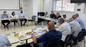 שקד וראשי מועצת יש"ע צילום: דוברות מועצת יש"ע התיישבות