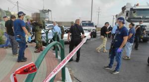 זירת הפיגוע בצומת תפוח, הבוקר צילום: דוברות המשטרה חדשות