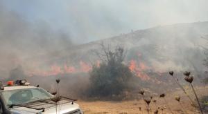 שריפה סמוך ליצהר צילום: דוברות כבאות והצלה לישראל מבזקים