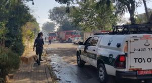 שריפה בגיתה צילום: דוברות המשטרה חדשות