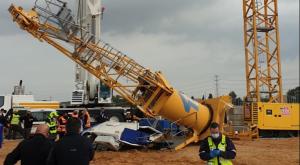 צריח העגורן שקרס צילום: דוברות המשטרה מבזקים