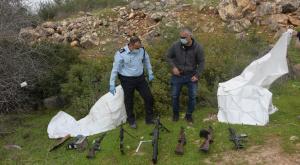 הנשקים שנתפסו צילום: דוברות המשטרה חדשות