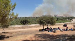 מחנה הקיץ של אריאל בקרבה לשריפה צילום: תנועת הנוער אריאל חדשות