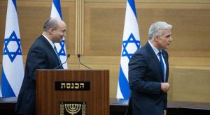 בנט ולפיד נפרדים צילום: יונתן סינדל פלאש 90 פוליטי