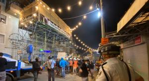 הסוכה שפורקה הלילה צילום: דוברות המשטרה חדשות