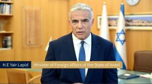 שר החוץ לפיד נושא דברים  צילום: באדיבות פורום מרכז אמריקה למען ישראל חדשות