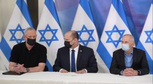 בנט, גנץ ובר-לב בהצהרה צילום: עמוס בן גרשום/ לע"מ פוליטי