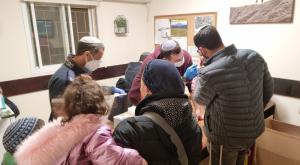 תלמידי הישיבה בבדיקות הקורונה צילום: ישיבת הר ברכה המגזר