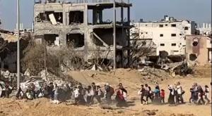 העזתים נסים אל דרום הרצועה צילום: דובר צה"ל חדשות