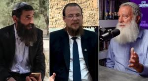 הרב יוסף קלנר, הרב גיא אלאלוף והרב אלישע וולפסון צילום: צילומי מסך חדשות