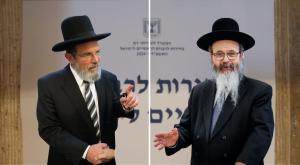 הרב מיכה הלוי מול הרב קלמן בר צילום: Gershon Elinson/Flash90, yaakov Naumi/Flash90. חדשות