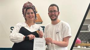 זיו באומס ואשתו צילום: אור גפן ברנז'ה