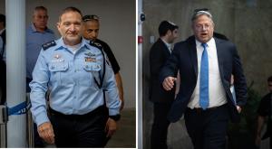 שבתאי ובן גביר, פגישה ראשונה מזה שבועיים צילום: Yonatan Sindel/Flash90 פוליטי
