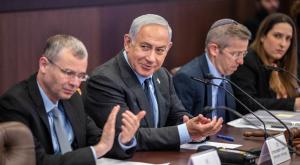 נתניהו ולוין, בויקיפדיה יש רפורמה צילום: Emil Salman/POOL פוליטי