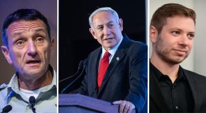 נתניהו, מגיב לבנו? צילום: Avshalom Sassoni/Flash90, Chaim Goldberg/Flash90, Yonatan Sindel/Flash90 פוליטי