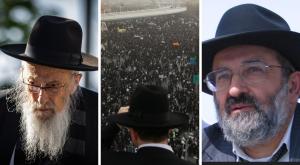 הרבנים זייני וטאו, "אסור להשתתף בהפגנה" צילום: ישיבת אור וישועה| Noam Revkin Fenton, Yonatan Sindel,/Flash90 חדשות