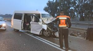 התאונה בצומת פלוגות צילום: דוברות איחוד הצלה תחבורה