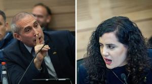 לזימי ומילבצקי, עימות חסר גבולות צילום:  Yonatan Sindel/Flash90 פוליטי