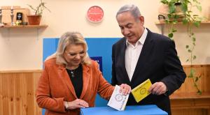 נתניהו ורעייתו שרה, הבוקר צילום: חיים צח / לע"מ חדשות
