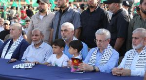 סינוואר וצמרת חמאס צילום: Attia Muhammed,Flash90 חדשות