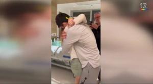 האיחוד המרגש של אופיר אנג'ל ובת זוגו צילום: צילום מסך קשת 12 טלוויזיה
