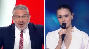 לוסי איוב, מנחת "רוקדים עם כוכבים"/ינון מגל, מגיש "הפטריוטים" צילום: צילום מסך ערוץ 12/ערוץ 14 טלוויזיה